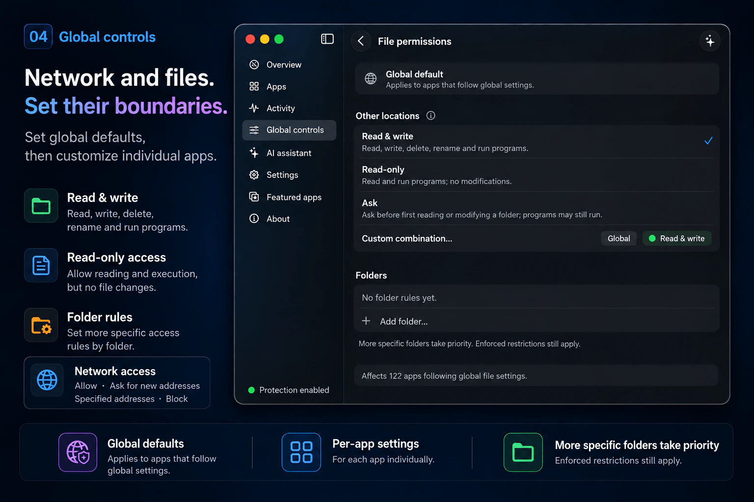 AppPermit global file permissions and folder rules