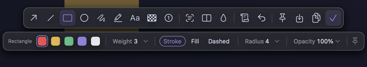 Shotora annotation toolbar: arrows, text, badges, mosaic and blur